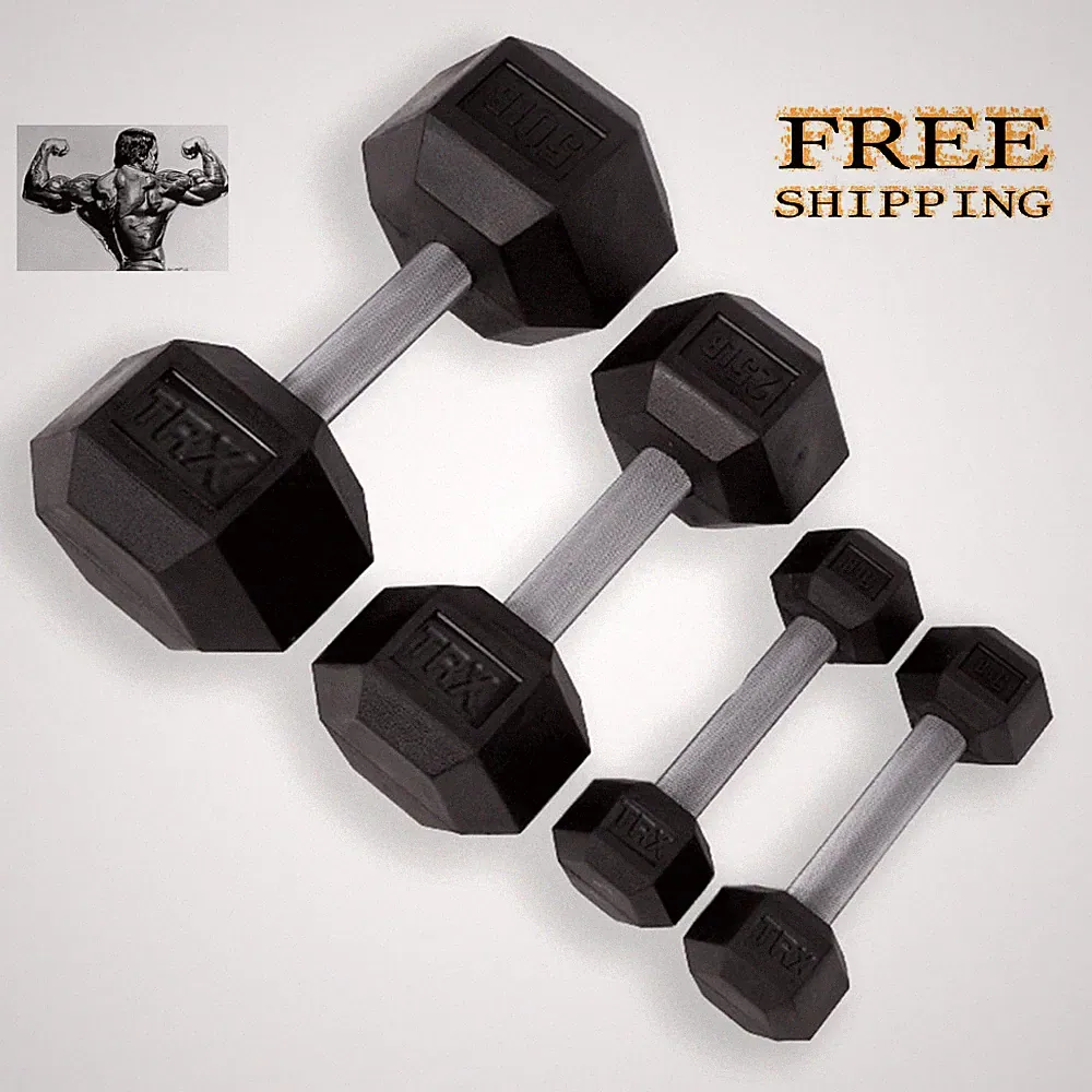 TRX Hex Rubber Dumbbell 15 Pound Dumbbell GREAT VALUE SOLD BY EACH