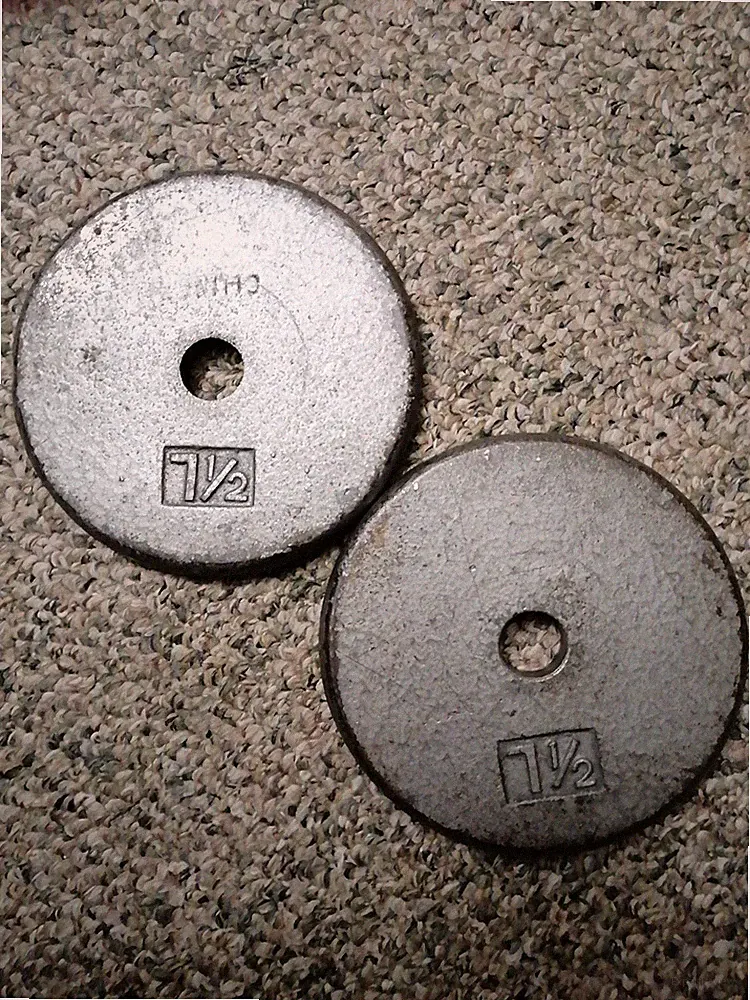 Two 7.5lb Pound Standard Weight Plates Barbell Dumbbell local pickup only