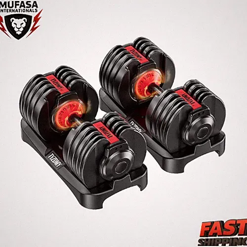 TYZDMY 15-in-1 Adjustable Dumbbells Set 52.5 lbs Pair 105 lbs Home Gym Weights