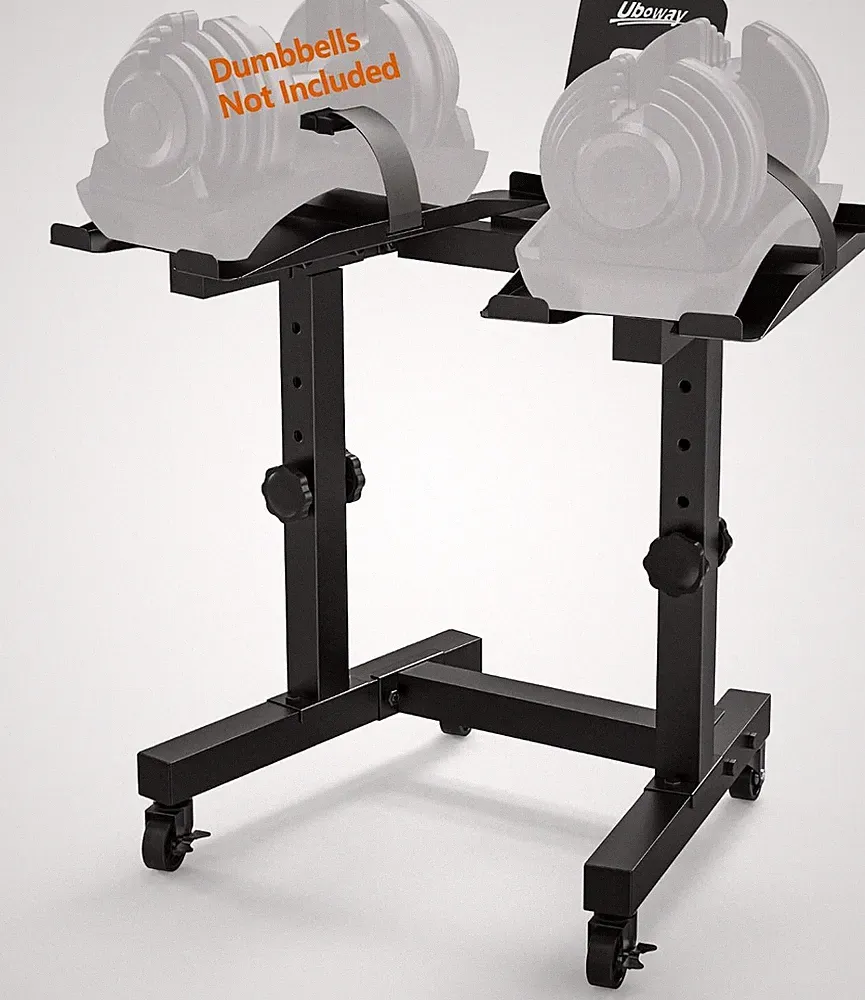 Uboway Adjustable Dumbbell Rack - Dumbbell Rack with 4 Levels Height Adjustment