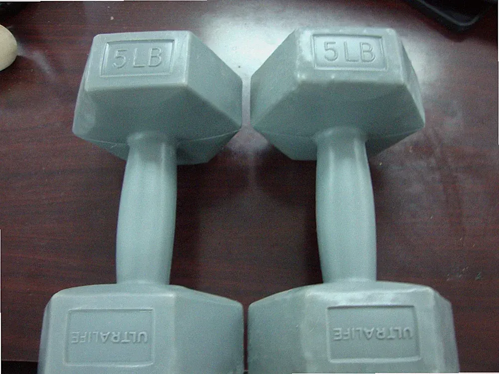 Ultra Life 5 lb Neoprene Dumbbell Set Pair Grey 10 lb Total Home Gym Weights