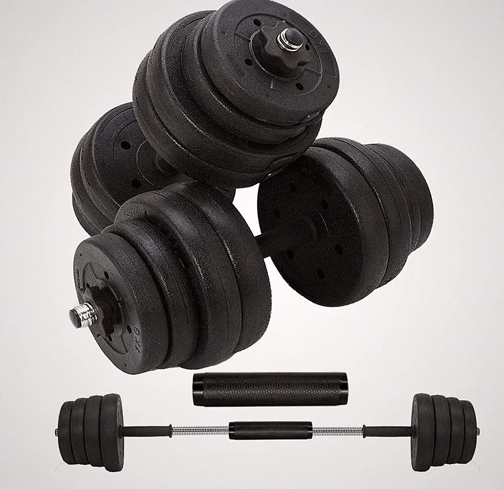 Updated Adjustable 66LB Dumbbells Weights Set with Metal Rod for Barbell,Dumb...