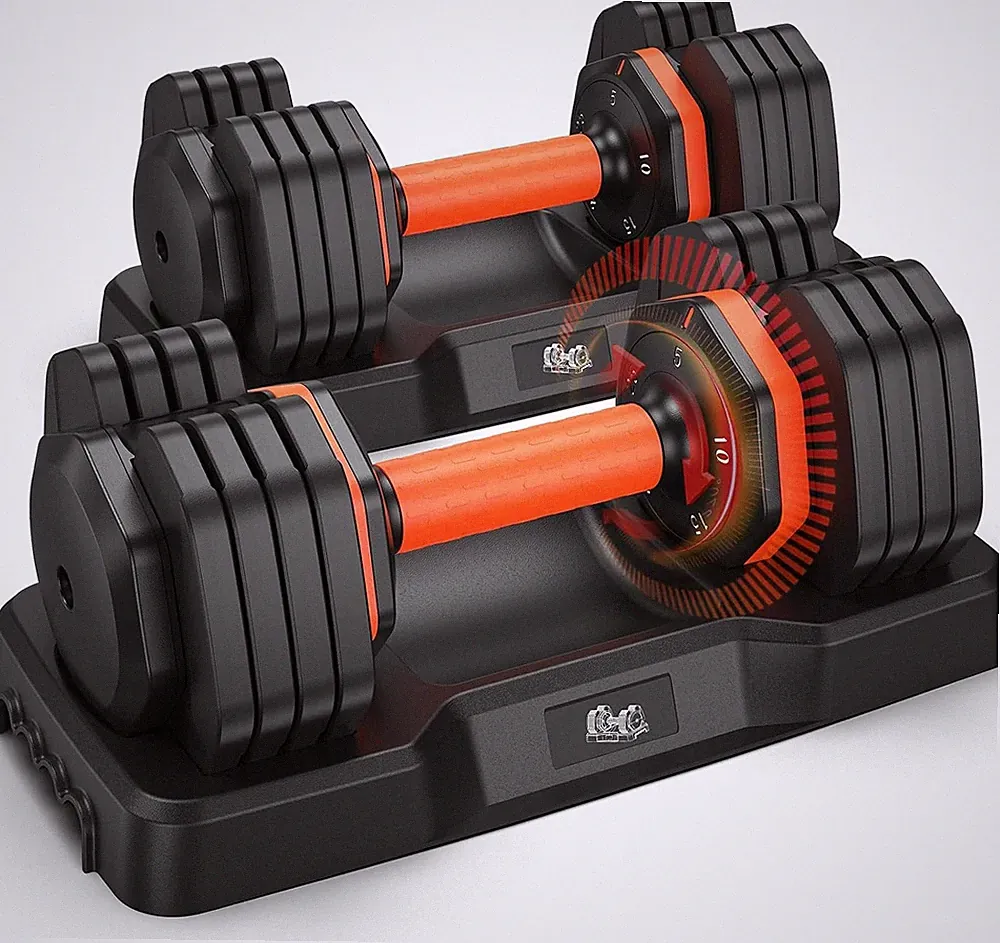 Updated Adjustable Dumbbell 25 LBS Set of 2, Weights Dumbbell Set W/Storage Box