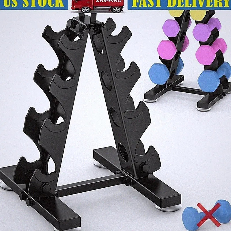 Upgraded Dumbbell Rack Compact A-Frame Design H-Base Storage Heavy Gauge Steel