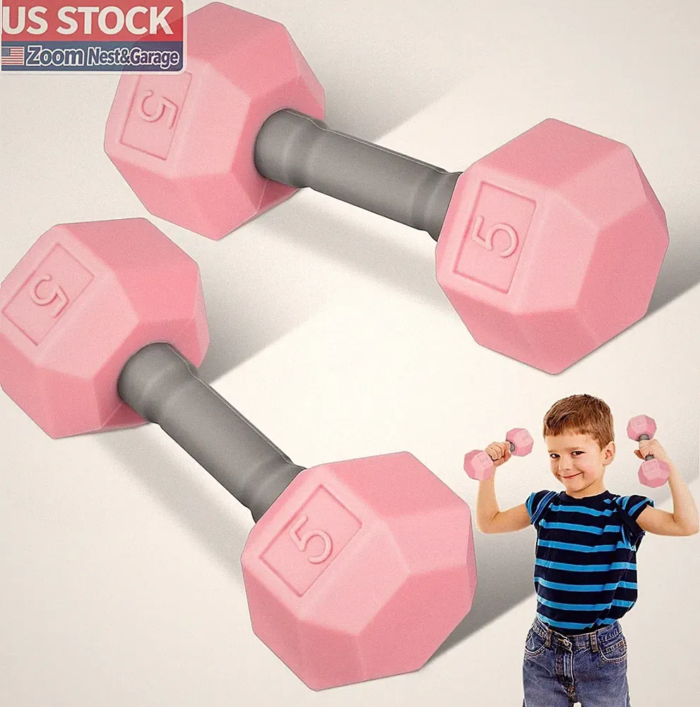 US Stock 2pc Kids Dumbbell Set Silicone Toddler Hand Weights Fitness Toy