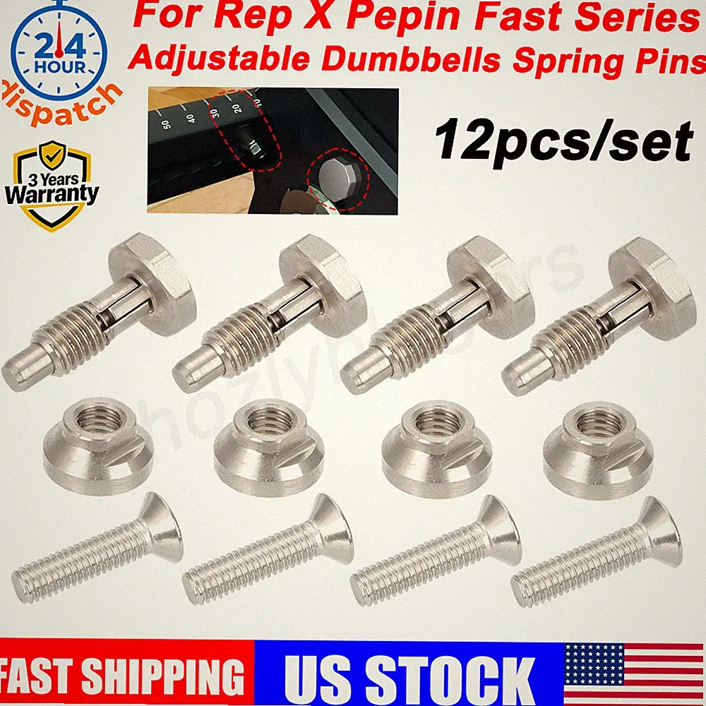 US Upgrade Parts Kit for REP X PEPIN Dumbbells Spring Pins & Weight adj Slider