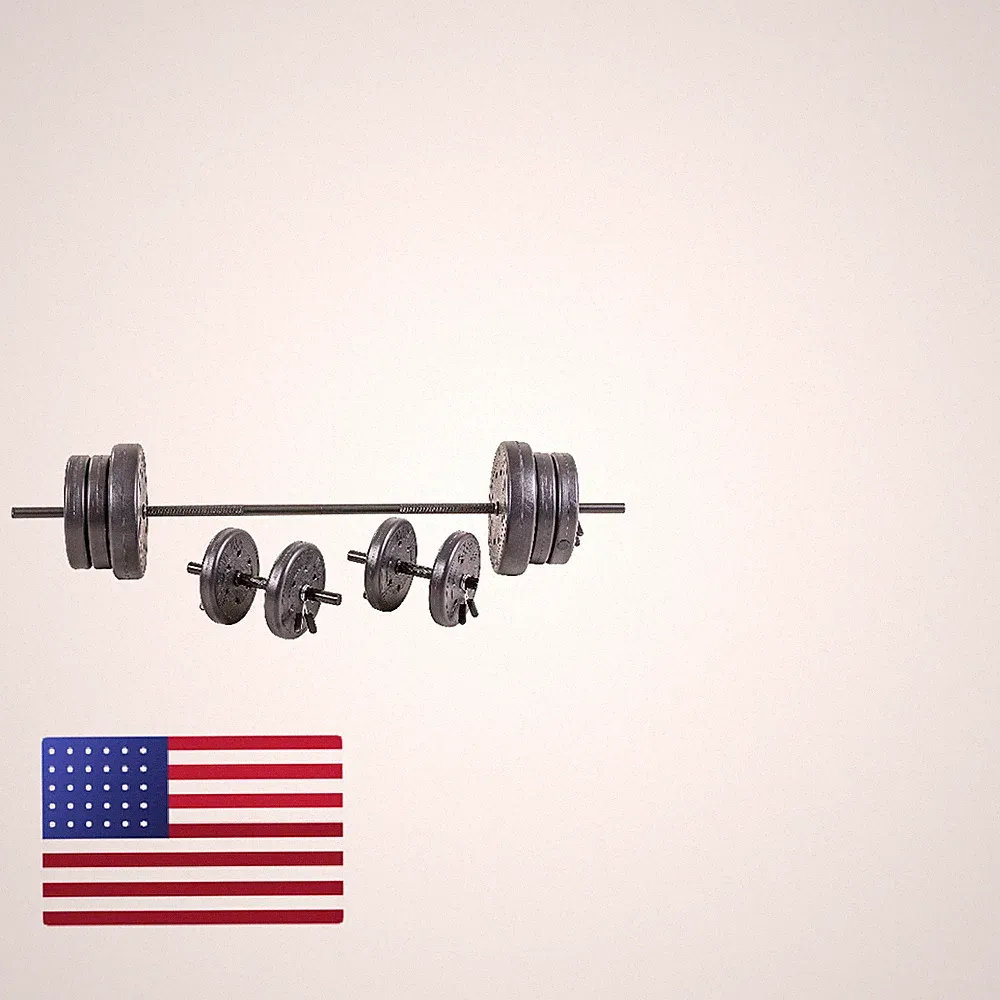 Us Weight 105 Pound Barbell Weight Set For Home Gym Adjustable Weight Set Two
