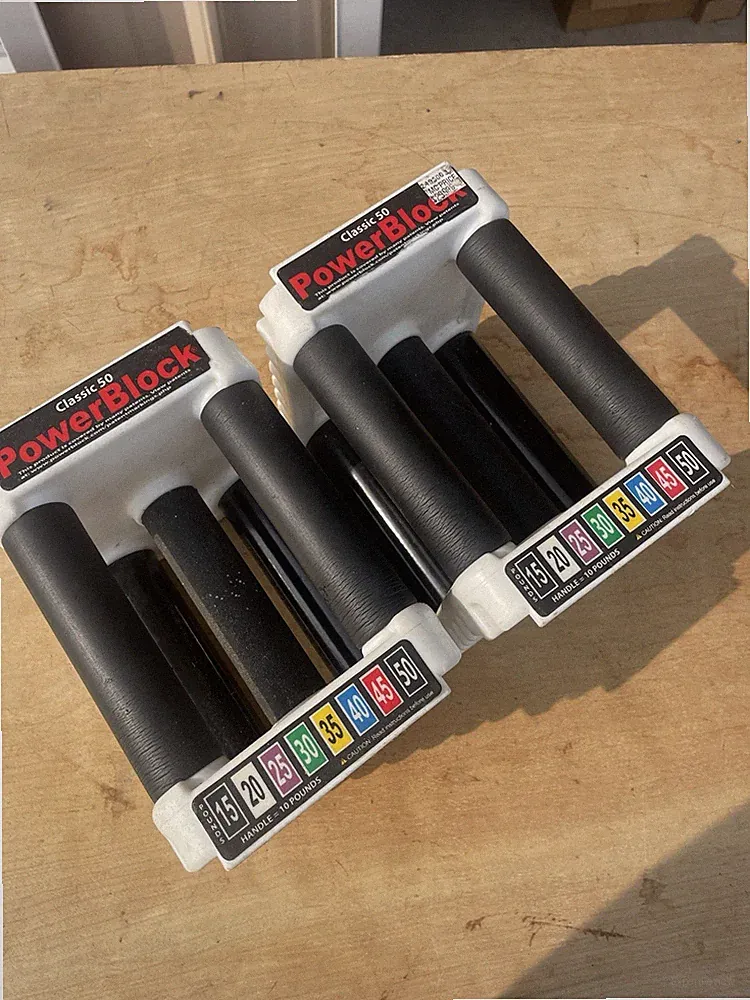 Used Classic PowerBlock Adjustable Dumbbells - Set of 2 Handles Only!
