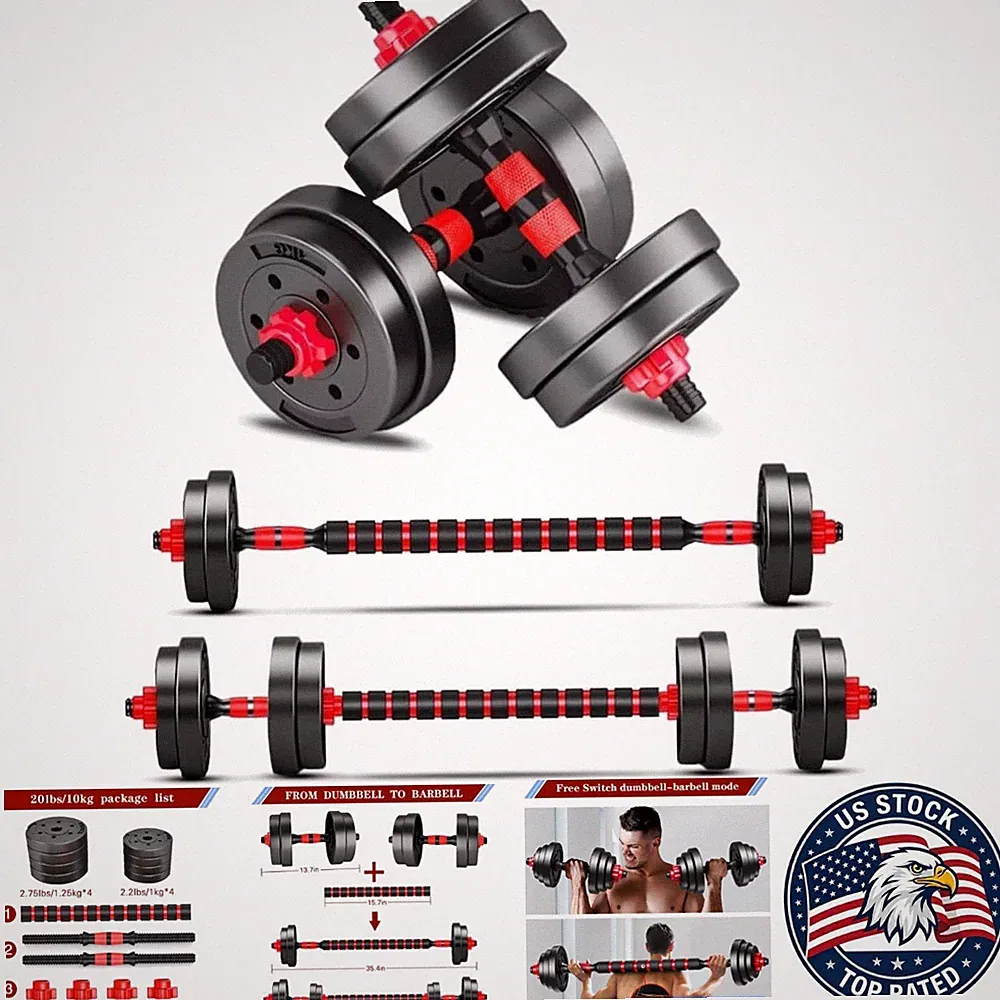 Versatile 20lbs Adjustable Dumbbell Set for Home Gym - Lightweight & Comfortable