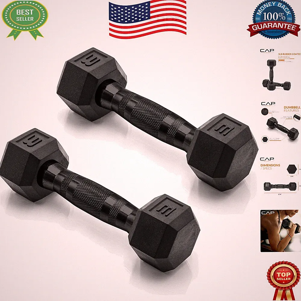 Versatile 3 lb Dumbbells Set - Prevent Rolling, Enhance Strength Training