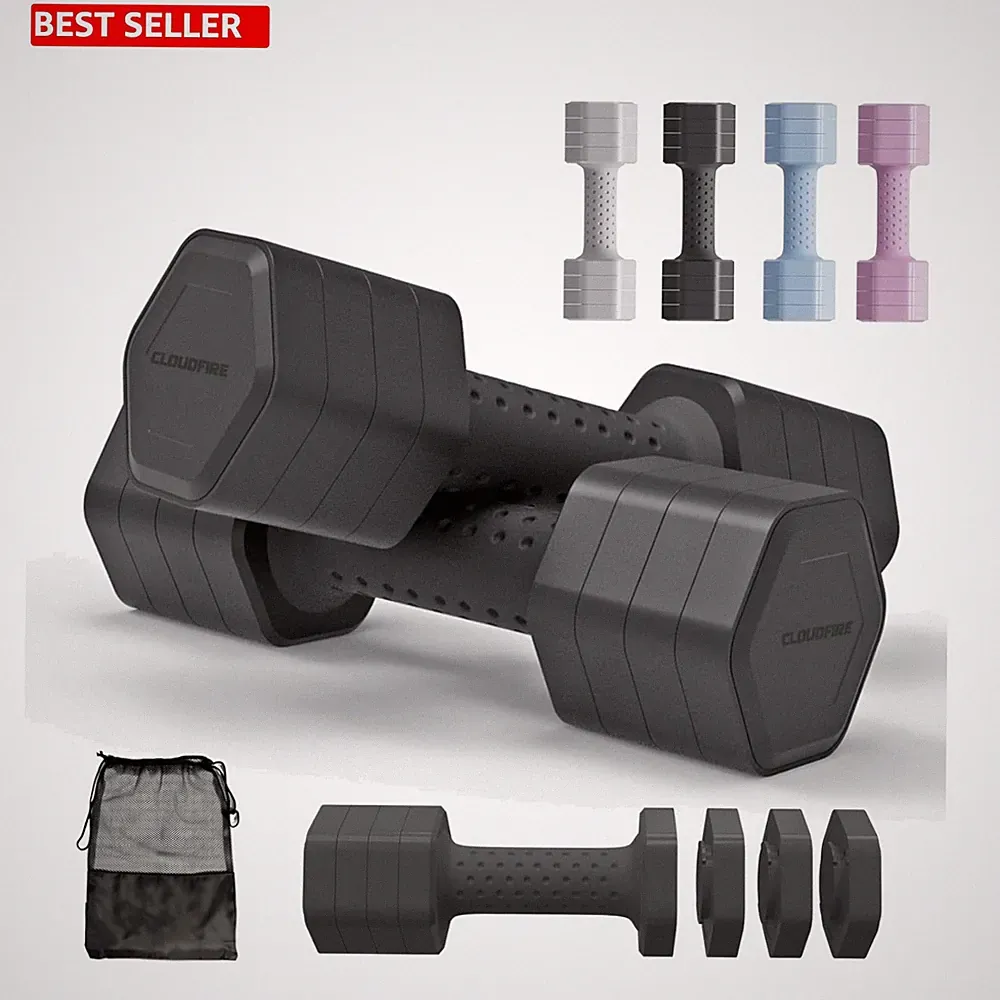 Versatile 4-in-1 Adjustable Dumbbell Set: 2 to 5 lbs for Home Fitness Training