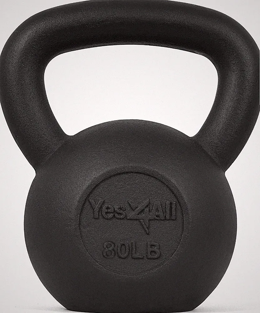 Versatile 5-80 Lbs Cast Iron Kettlebell for Full Body Home Workouts