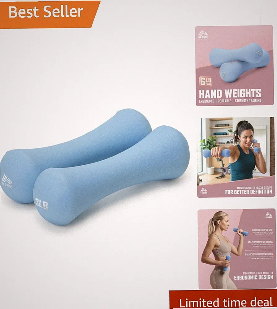 Versatile 6LB Neoprene Hand Weights - Perfect for Strength & Cardio Training