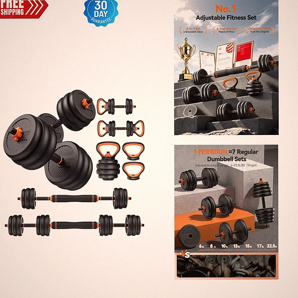 Versatile 90lbs Adjustable Dumbbells Set - All-in-One Weight Training Solution