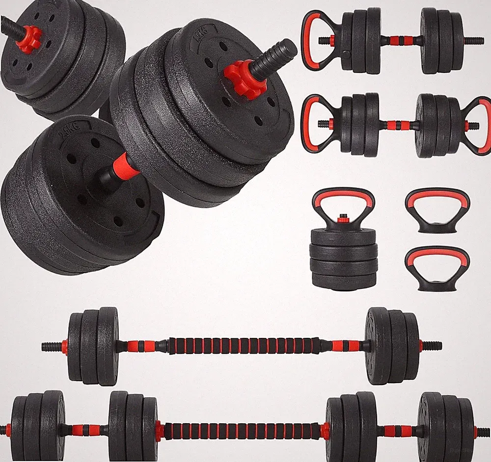 Versatile Adjustable Dumbbells Set - 2 in 1 Free Weight for Home Gym Fitness