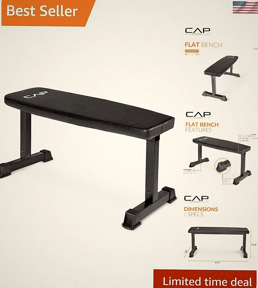Versatile CAP Weight Bench for Home Gyms - Supports 500lbs, Box-Stitched Padding
