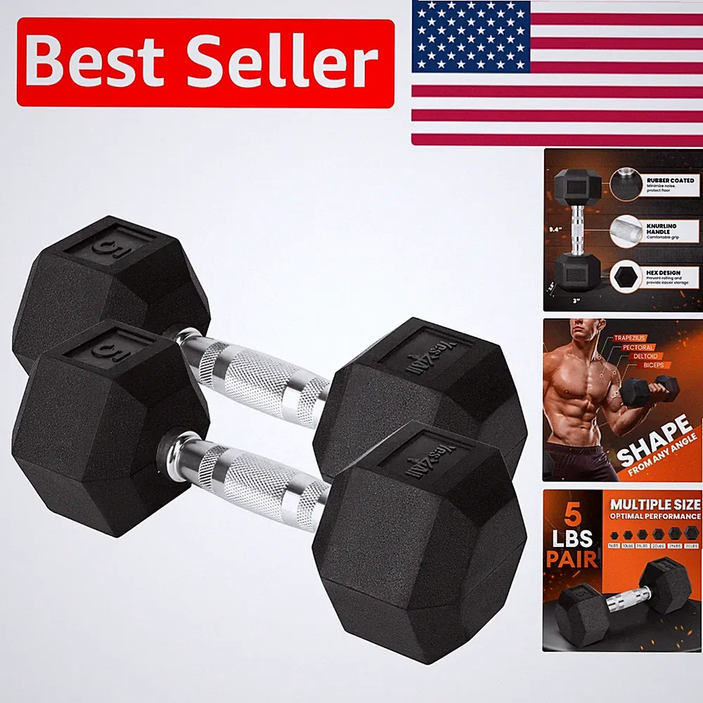 Versatile Hex Design Dumbbells 10-30 LBS - Anti-Slip, Noise Reducing Weights
