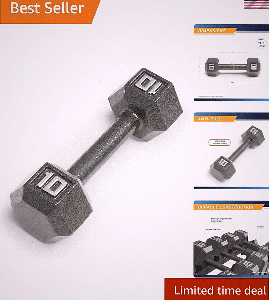 Versatile Hex Dumbbell Collection (10lbs) - Perfect for Full Body Workouts