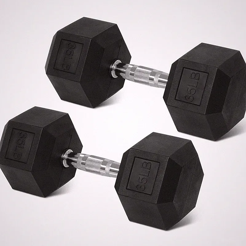 Versatile Hex Dumbbell Non-Slip Chrome Handles Space Saving Weights New