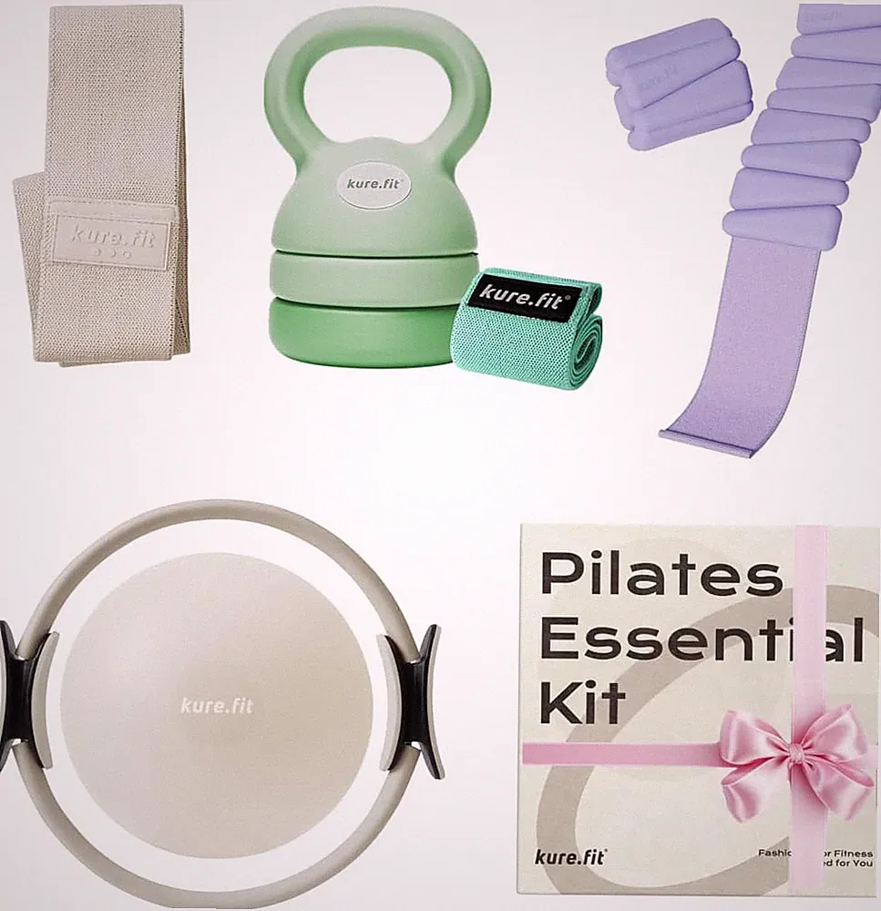 Versatile Kettlebell & Wrist Weights Bundle with Pilates Kit – Green & Purple