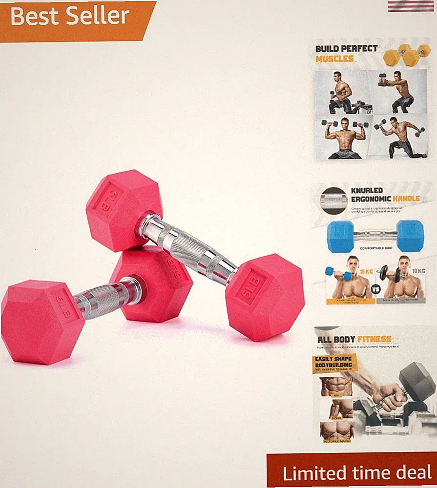 Versatile Light Pink Dumbbells Set - Comfortable, Rust Resistant & Eco-Friendly