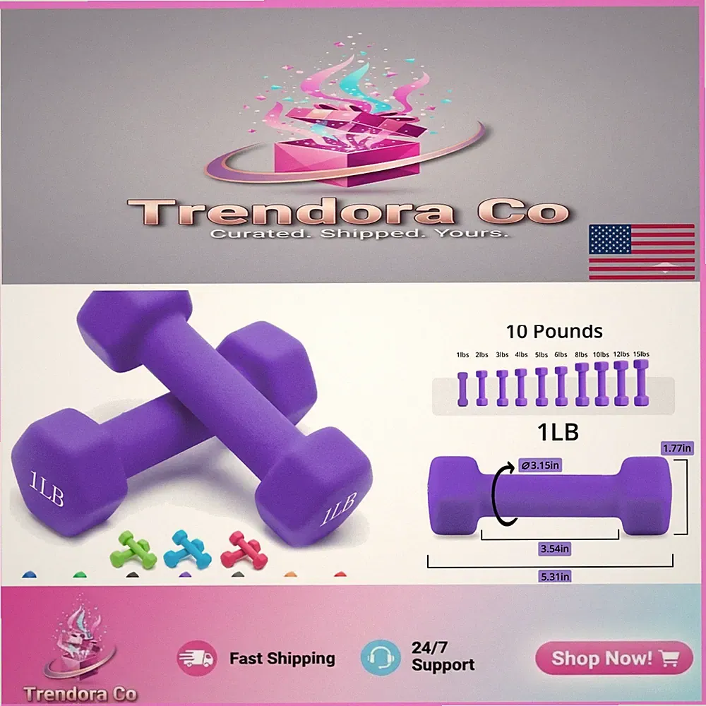 Versatile Set of 2 Dumbbells - 10 Color Choices, Ideal for All Fitness Levels