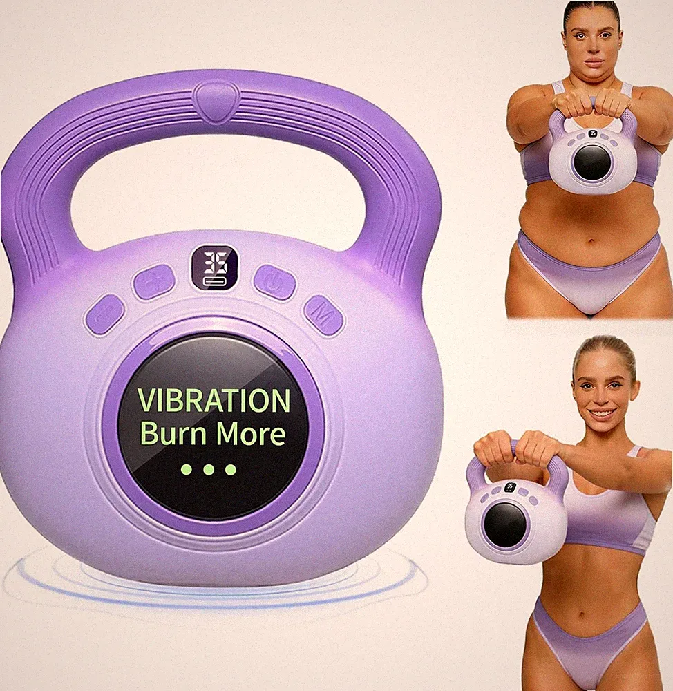 Vibration Kettlebell – 3LB Golden Weight Ideal for Women’S Fat Loss, Body Sculpt
