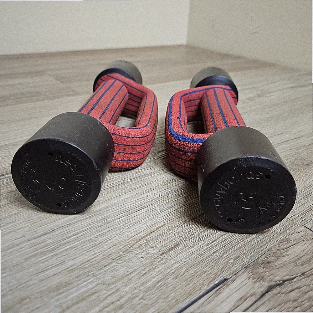 VINTAGE AMF Heavy Hands Pair 3lb Dumbbells, Soft Grip Handles, Screw-On Weights