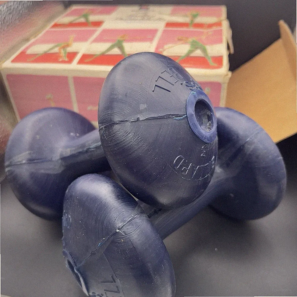 Vintage Billiard 3 Lb Ladies Vinyl Dumbbells Navy Blue In Box