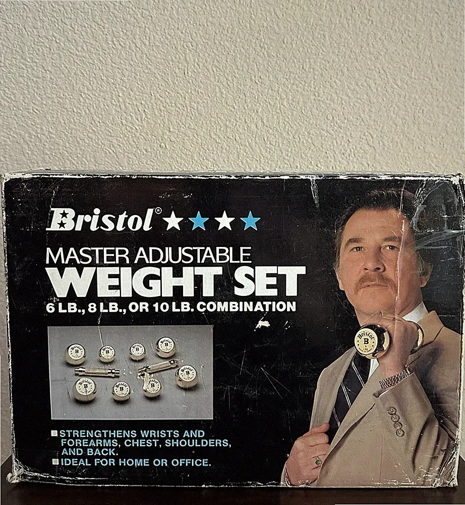 Vintage Bristol Master Adjustable Weight Set Kit-Made in Taiwan-1983