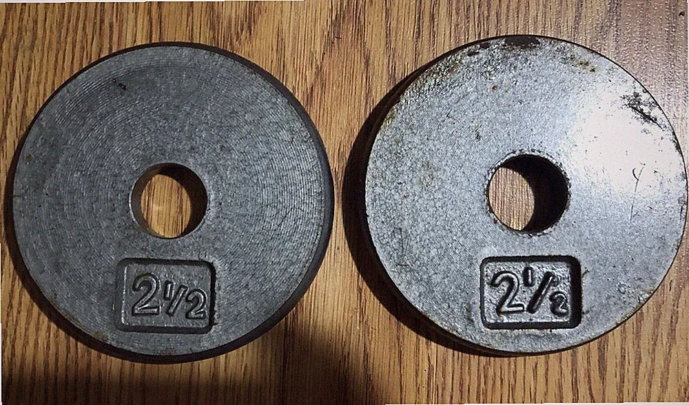 Vintage CAP Barbell Dumbbell Plates 2.5 Lbs x2 (5lb Total) Standard Hole Size