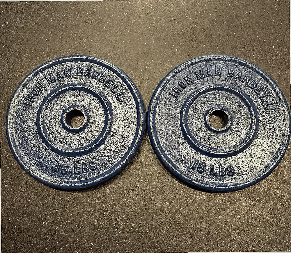 Vintage Iron Man 15lb Standard Weight Plate Pair