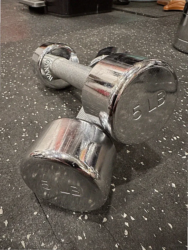 Vintage IVANKO 5 Lb Dumbbells Chrome Beauty Bells Full Knurl Rare 1980s