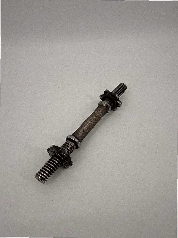 Vintage Ivanko Chrome Dumbbell Bar 14" Iron Dumbell 1 Inch Hole With Nuts