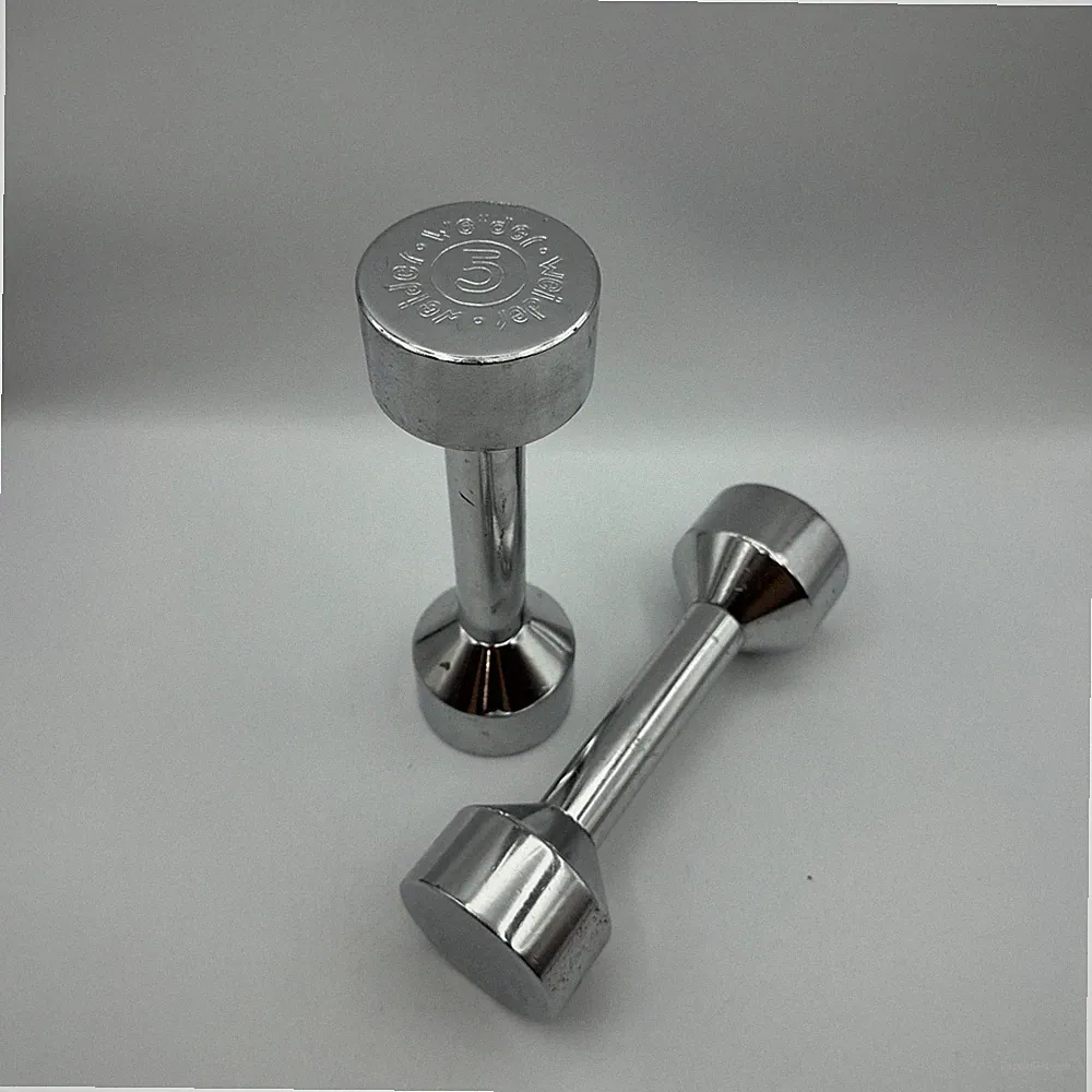 Vintage Joe Weider Chrome Dumbbells Screw On Weights Pair Of 2 - 5 Pounds Each