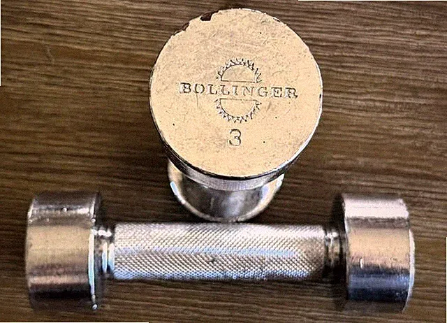 Vintage Pair Bollinger 3 lb Pound Chrome Dumbbells - Adjustable - Free Shipping