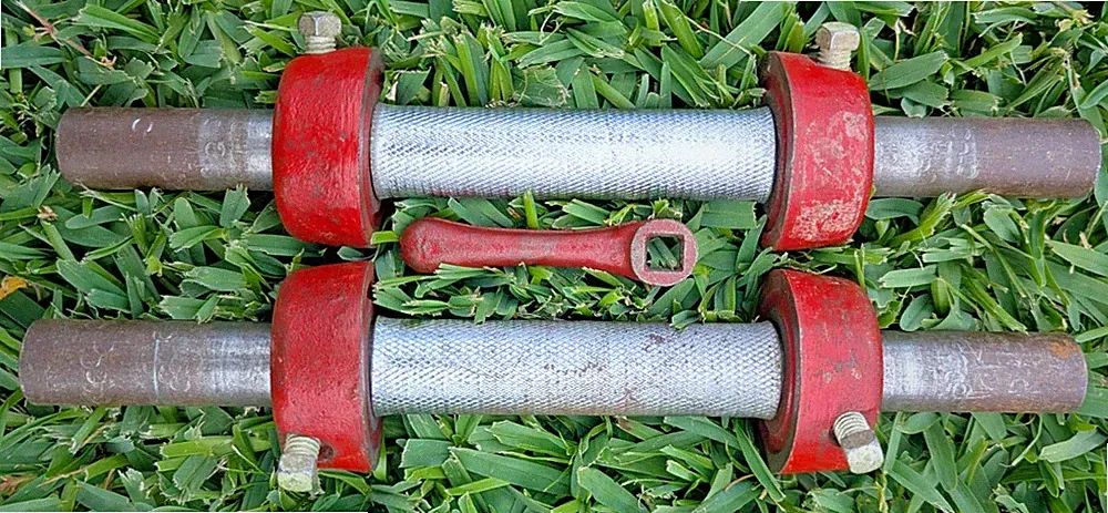 Vintage Standard Dumbbell Adjustable Handle With Sleeves Collars Wrench
