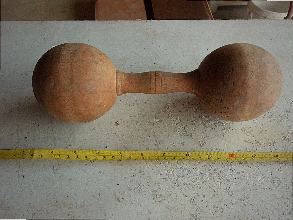 Vintage Wood Dumbbell 1.5 lbs Lot 25-40