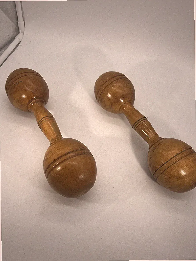 Vintage Wooden Dumbbells 1 LB Weights
