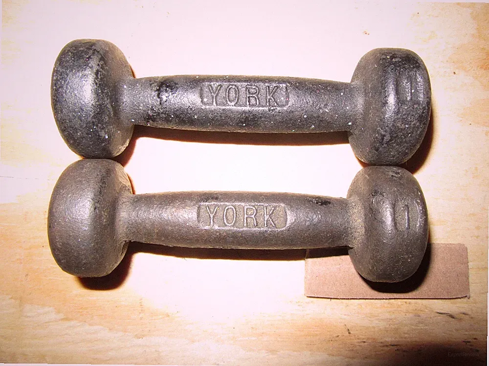 Vintage YORK 1 Pound Bun Dumbbell Set