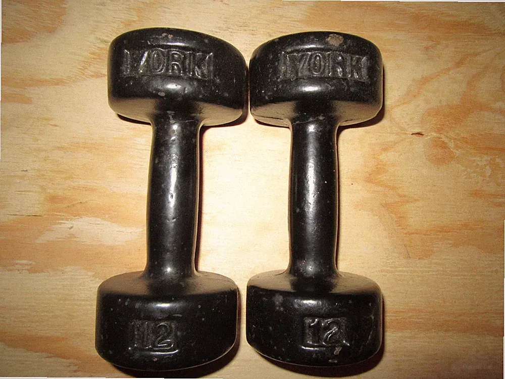 Vintage YORK 12 Pound Roundhead 1st Gen Dumbbell Set