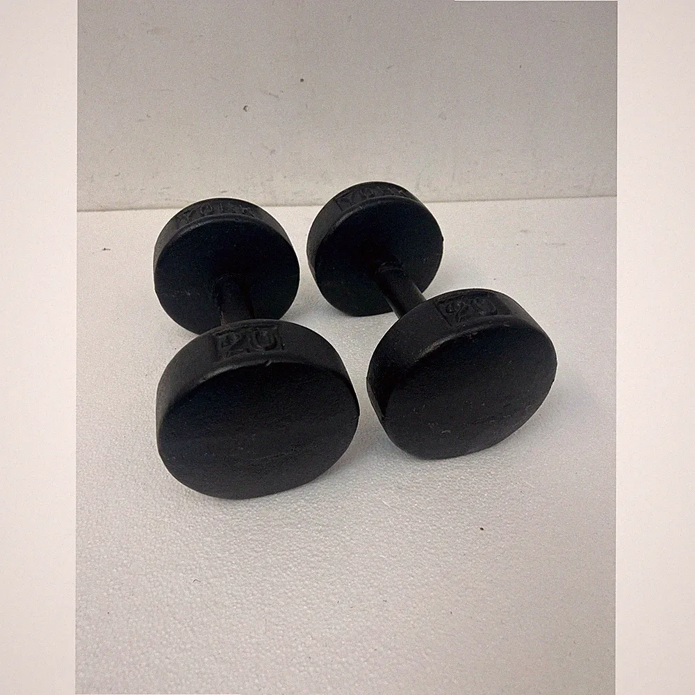 Vintage York 20 lb Dumbbells Set of 2 Cast Iron Round Head Weights USA Made 40lb