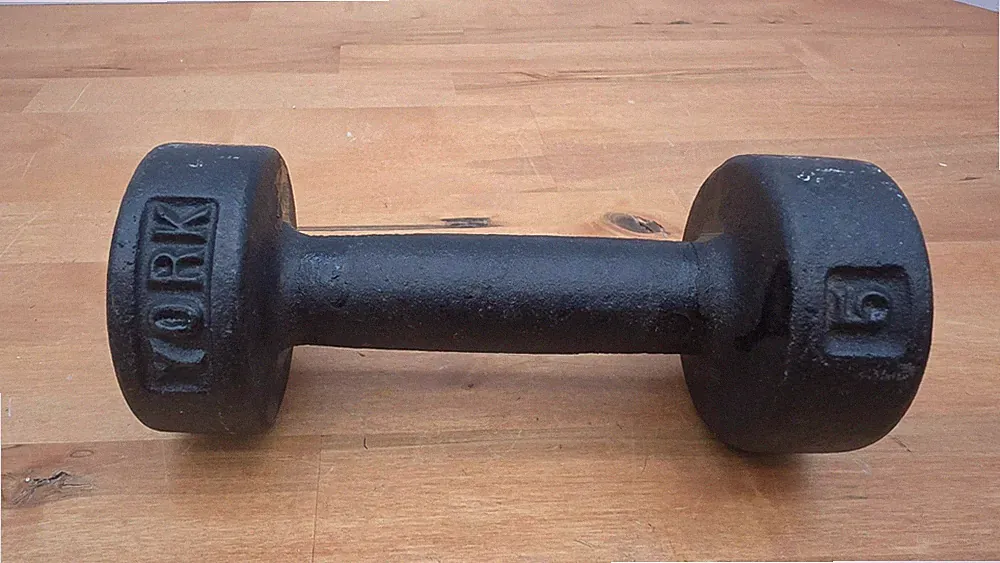 Vintage York 5 lb. Cast Iron Roundhead Dumbbell