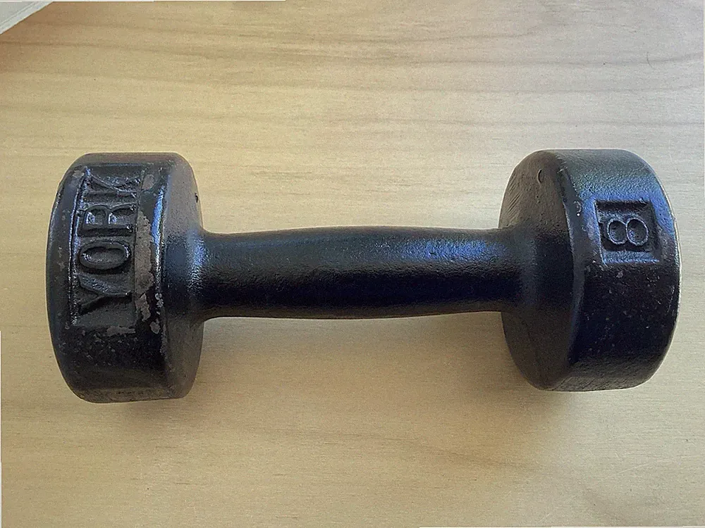 Vintage York Barbell Roundhead Dumbbell 8 lb pre-USA single round head