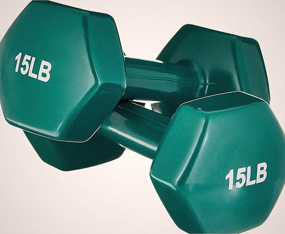 Vinyl coated dumbbell hand weights