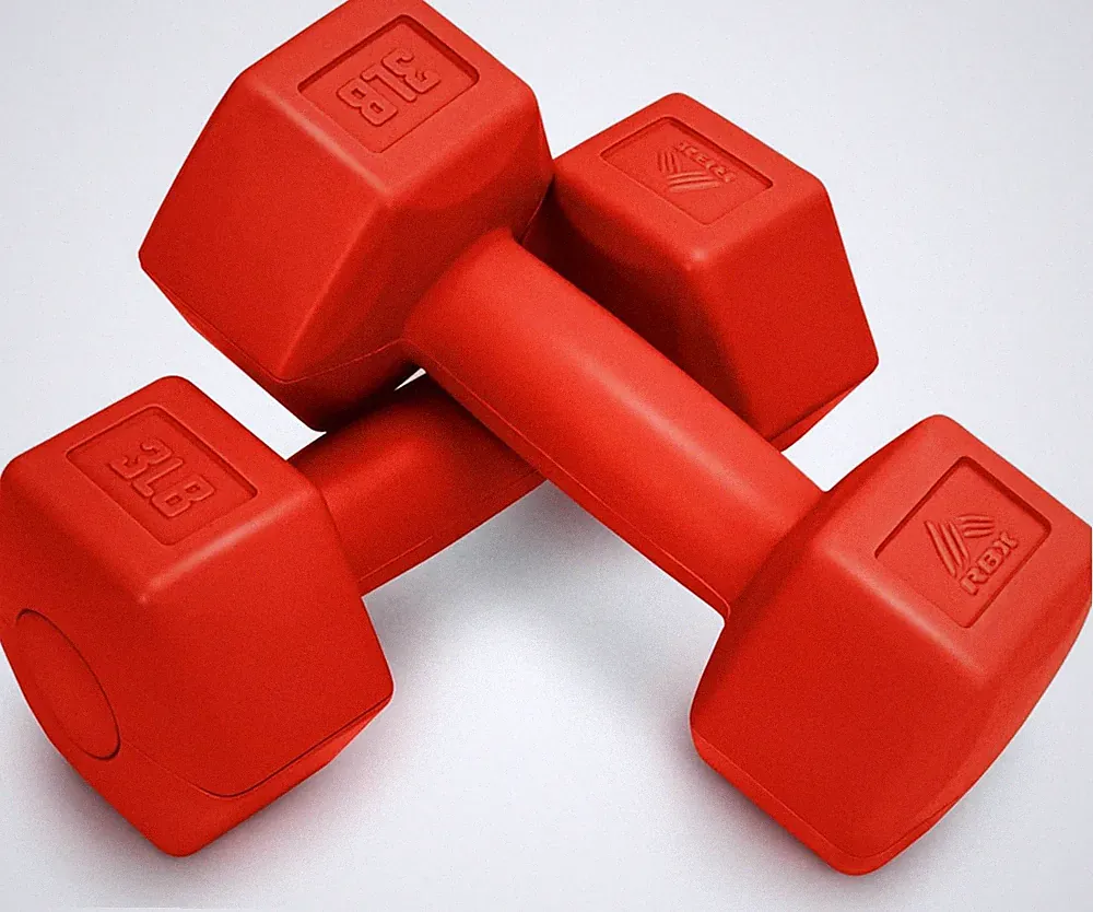 Vinyl Coated Hand Weight Dumbbell Set Hex Shaped Roll Free Body