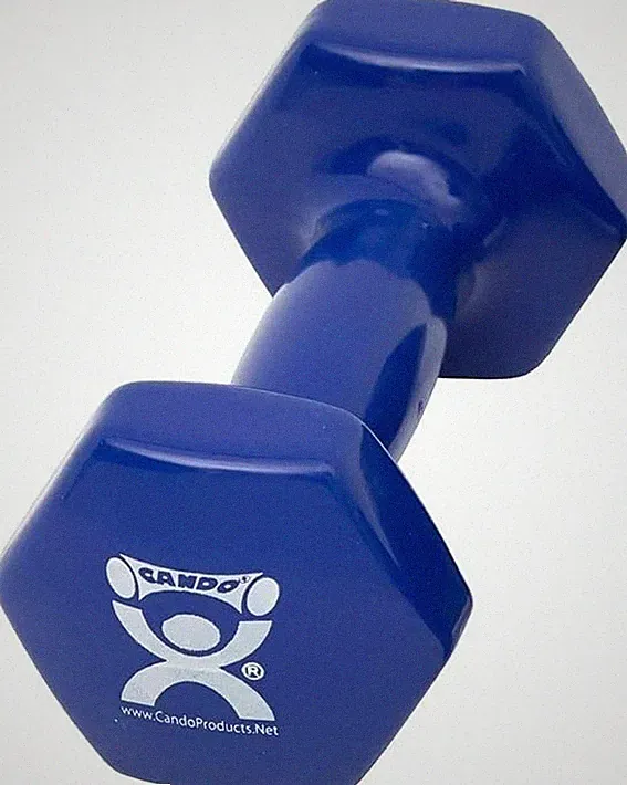 Vinyl-coated iron dumbbell,blue, 5 lb