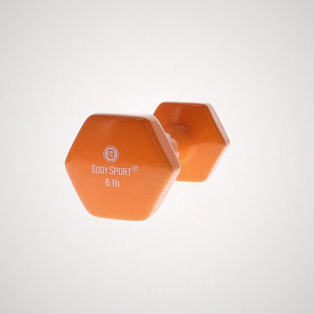 VINYL DUMBBELL, 6 LBS, LATEX-FREE