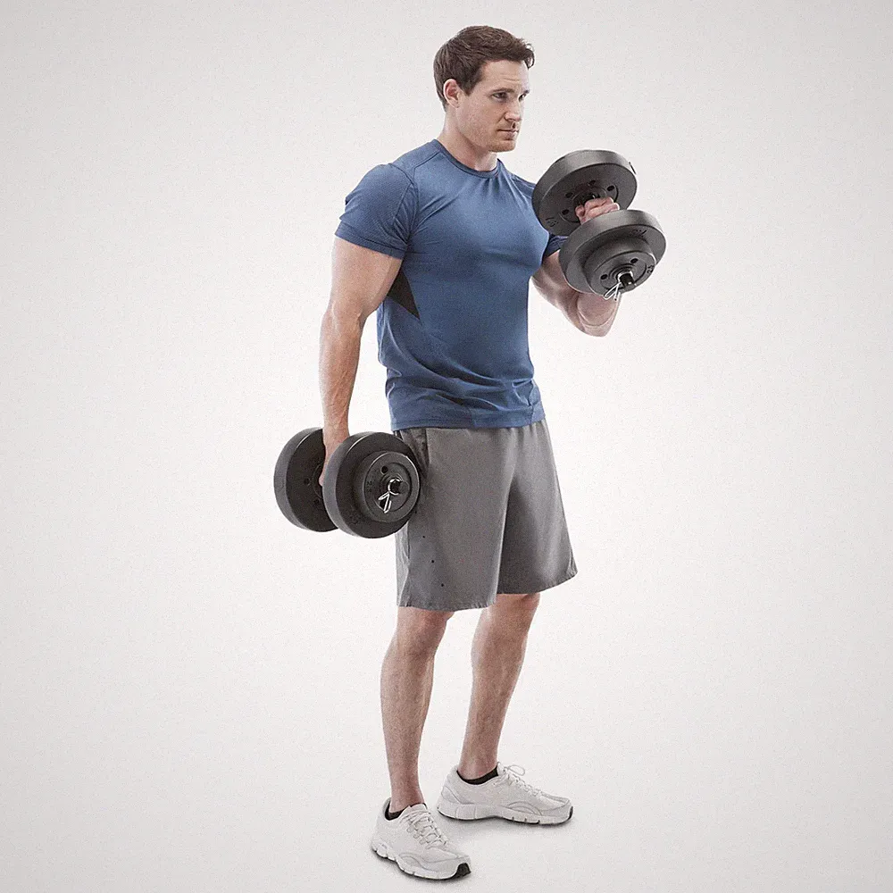 Vinyl Dumbbell Set 40 lbs Adjustable Weights for Home Gym - Strength Training