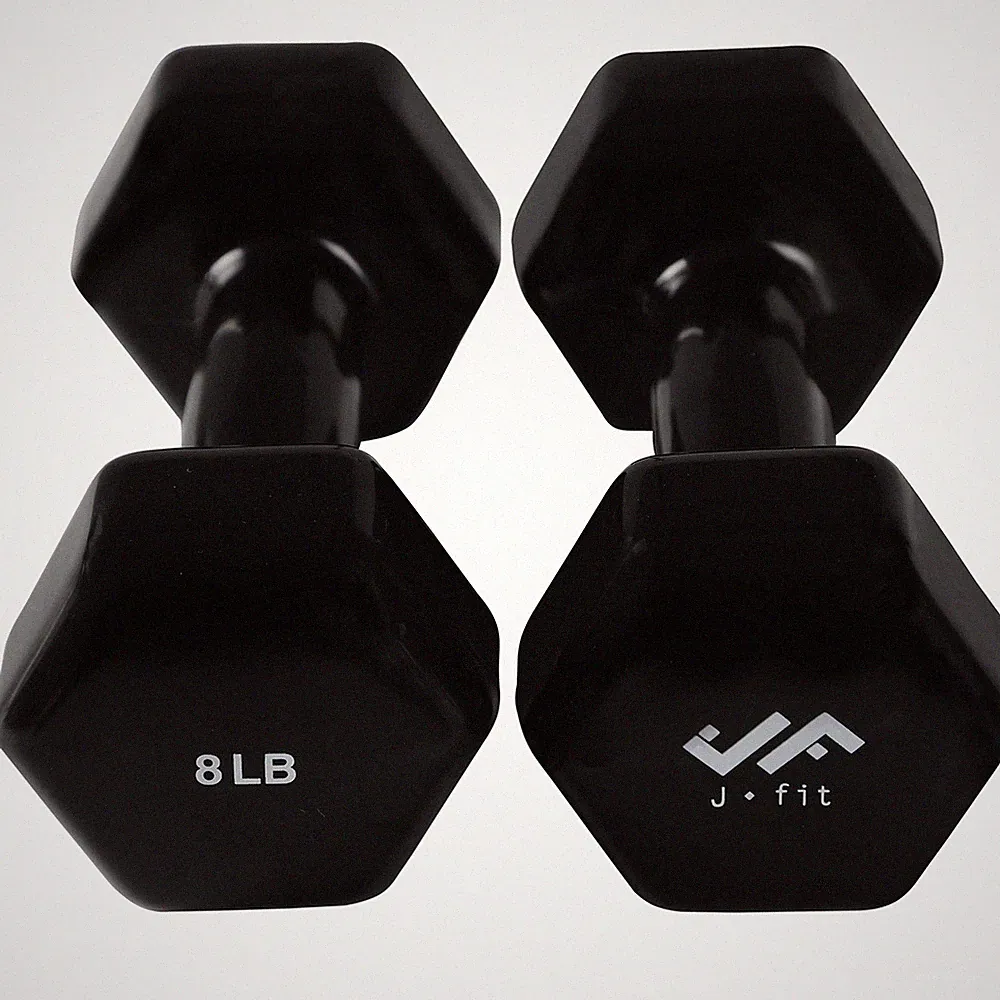 Vinyl Dumbbell (Set of 2), 6 LBS